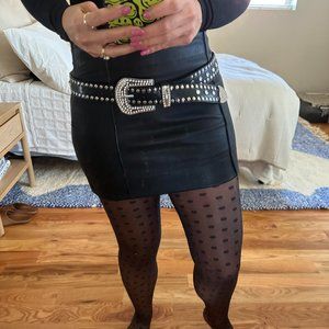 Club Exx Onyx Cavern Crazy Rhinestone Fringe Belt